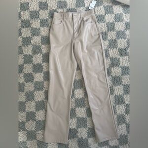 Abercrombie & Fitch Women's Tan Straight Leg Leather Pants